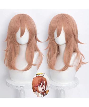 Long Curly Anime Orange Wig for Chainsaw Man Cosplay with Free Cap - Buy Online on GoSupps.com