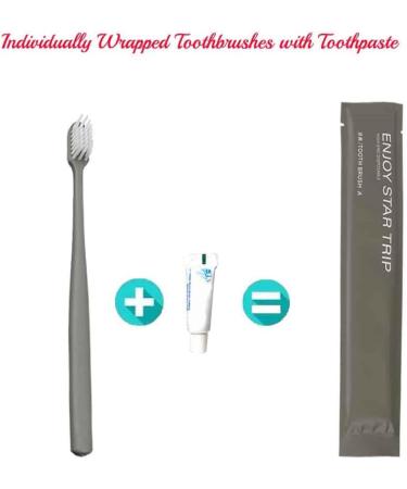 20Pcs Individually Wrapped Disposable Toothbrushes with Toothpaste - Travel & Hotel Guest Kits - Grey Hygienic and Convenient - Buy Online on GoSupps.com