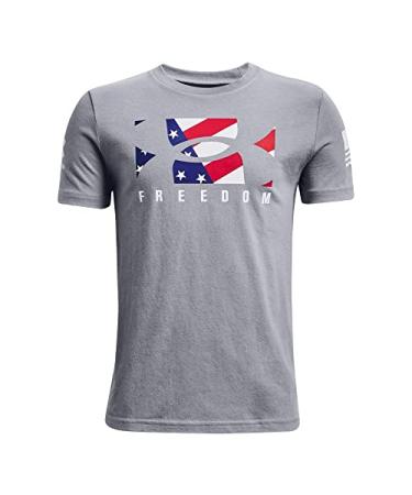 Under Armour Boys' New Freedom BFL New T-Shirt Steel (035)/White Medium