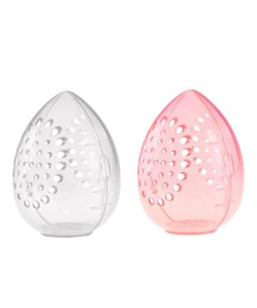 Qyrugcxs Sponge Storage Box Makeup Powder Puff Empty Egg Shaped Transparent Powder Puff Makeup Storage Box