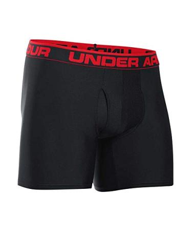 Under Armour Men's Original 6" Boxerjock 2-Pack, Black/Red, XL