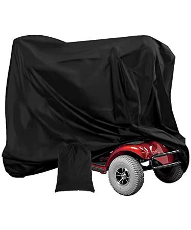 Mobility Scooter Cover Heavy Duty Waterproof 190D Oxford Cover All Weather Outdoor Protection Wheelchair Cover for 3&4 Wheel Mobility Scooter (Black 74.8 x 46 x 30 inches) Black 74.8 x 46 x 30 inches