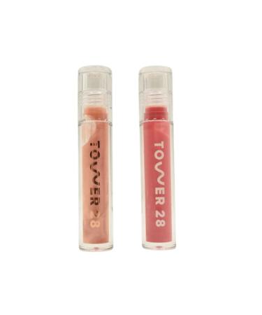 Tower 28 Beauty Dreamy Gleamy Holiday Lip Gloss Duo Holiday Gift Set:: ShineOn Jelly Lip Glosses in Dream and Coconut