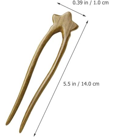 minkissy Wooden Star Hair Stick - Antique Chinese Hair Forks Vintage Wooden Hairpin for Long Hair Hanfu Headdress for Bride Ladies Women Girls - Buy Online on GoSupps.com