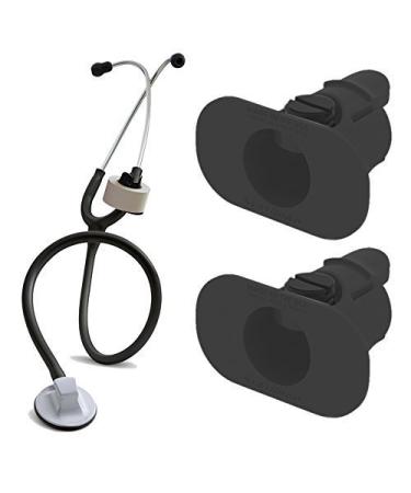 StatGear Stethoscope Tape Holder - Medical Items for Nurses Paramedics EMT EMS - Pack of 2 Black 2 Pack Black 2 Pack 2