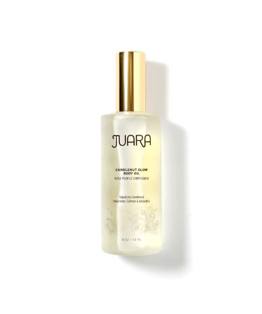 Juara   Candlenut Glow Body Oil | Deluxe Hydration for Skin  Hands  Feet  Hair | Lightweight Formula | Moisturizing Treatment | Dry Skin Therapy | Paraben and Sulfate Free | 4 oz (Candlenut)