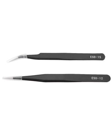 Stainless Steel Eyelashes Grafting Tweezers Makeup Tweezers Tool for Eyelashes Extension Nail Art Decoration for Professional Salon or Home Use(3#)