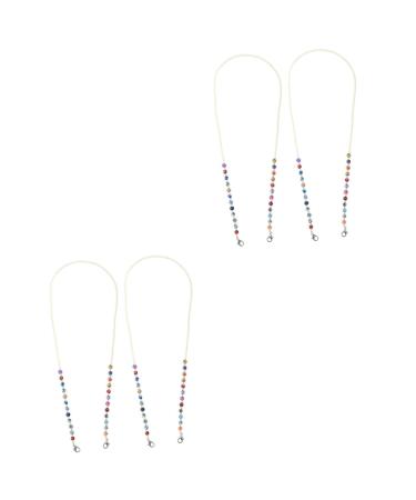 Minkissy 4 piece of mask Anti-drop chain necklace with sunglasses glasses band clip chain neck chains for men men's sunglasses glasses holder ABS chain buckle acrylic polymer-tone child