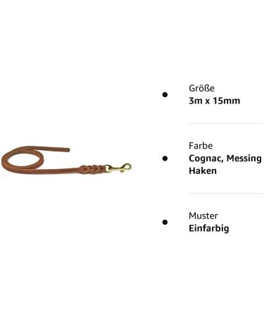 Buy Premium Fat Leather Line - 1m 1.35m 2.20m 3m - Chrome/Brass Hook - Durable Cognac Strap for International Shipping - Buy Online on GoSupps.com