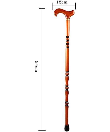 Cane Elderly Crutches Solid Wood Walking Stick Anti-Skid Walker Fine Carving Copper Ring Modification 94cm (37 Inches) Long Can Be Truncated As Needed Interesting Red - Buy Online on GoSupps.com