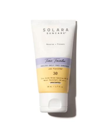 Solara Suncare - Time Traveler Active Wear Face Moisturizer SPF 30 (Sport) | EWG Verified Vegan Cruelty Free Reef friendly | Unscented Daily Face Sunscreen Water Resistant (1.7 fl oz | 50 ml)