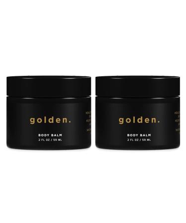Golden Grooming Co. Men's Body Balm - Intense Repair Balm for Extra Dry Skin - Naturally Derived, Hydrating Formula - Suitable for All Skin Types with Coconut Oil & Mango Butter - Pack of 2 2 Ounce (Pack of 2)