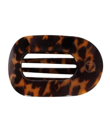 Flat Round Hair Claw Clip Ponytail Top Clip Large Grab Clip Strong Hold for Women Thick Hair & Thin Hair Easy to Use Dark Brown