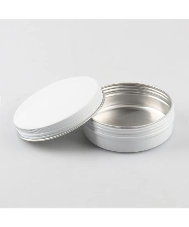 Zeoabsy 10 Pack 100ml White Aluminum Jars - Round Screw Lid Tins for Cosmetics Candles & Ointments - Includes 5 Spatulas & Labels - Buy Online on GoSupps.com