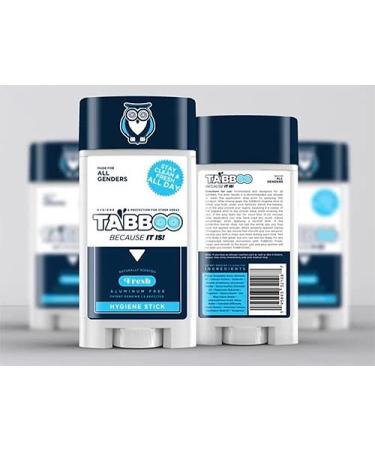 TABBOO Hygiene Stick | All-Natural & Aluminum-Free Deodorant for Whole Body | Anti-Chafing & Odor Protection (Fresh) - Buy Online on GoSupps.com