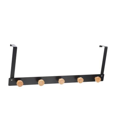 Mikinona Cloth Hooks Door Rear Punch- Back Over Home for Organizer Clothing Rack The Hook Towel Punch Hanging 50X8cm Black