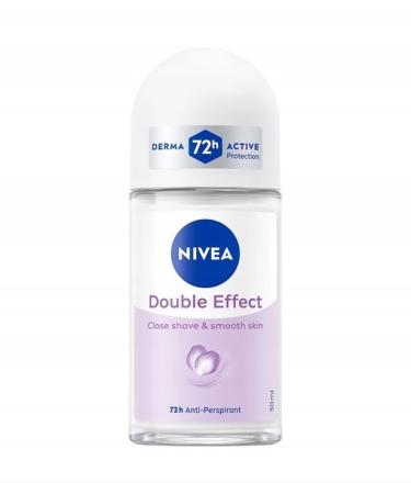 NIVEA NIVEA Double Effect Roll-On Deodorant for Women 72H Antiperspirant 50ml (Pack of 6)