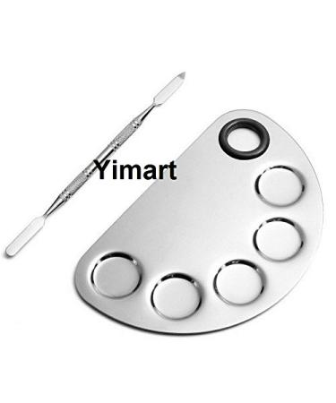 Yimart Pro Stainless Steel Makeup Palette & Spatula - Ultimate Mixing Tool for Cosmetic Artists | International Shipping Available - Buy Online on GoSupps.com