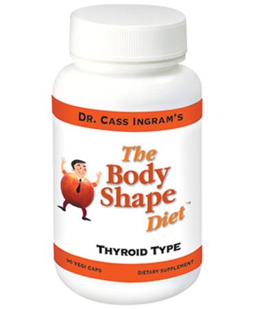 Dr. Cass Ingram's Body Shape Diet Thyroid Support Complex with Wild Oregano North Pacific Kelp L-Tyrosine Glandular Extracts - Natural Energy & Metabolism Support - Non-GMO 90 Capsules