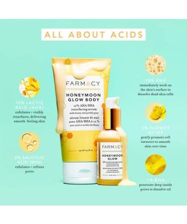 Farmacy Honeymoon Glow Body Serum - AHA and BHA with Hyaluronic Acid for Dry Skin - Buy Online on GoSupps.com