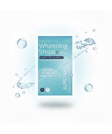 Jumu ah Teeth Whitening Strips - 7 Treatments -14 Strips - Peroxide Free - Certified Non-Toxic Teeth Whitening | Whitens Without Sensitivity Coconut & Mint Flavor