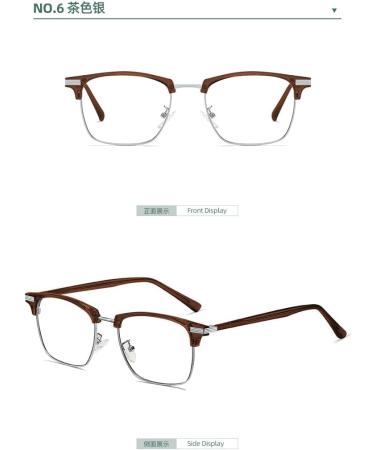 SERONI Blue Light Blocking Glasses for Men & Women - Anti UV Ray TR90 Eyewear Stylish Tea-Silver Frame 54mm - Buy Online on GoSupps.com