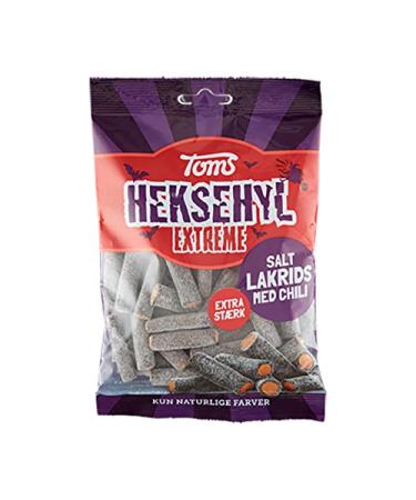 ScandiKitchen Toms Heksehyl Extreme Salty And Sweet Liquorice Sticks With A Chili Flavour 130g