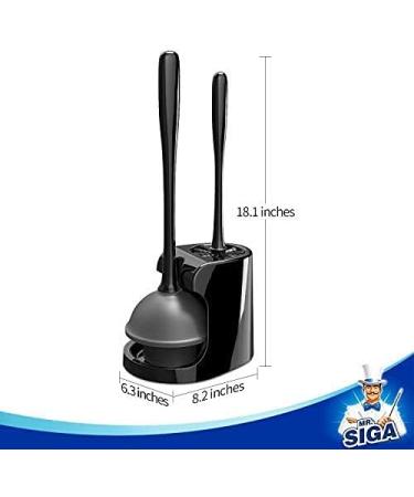 MR.SIGA Toilet Plunger and Bowl Brush Combo - Bathroom Cleaning Set, Black - Buy Online on GoSupps.com