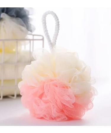 HipGirl Bathroom Essential Loofahs Shower Loofah Sponge Body Scrub  Loofas Shower Pouf Exfoliating Shower Bath Sponge Body Scrubber  Loofa Shower Puff(1ct Cream/Pink Shower Sponges for Body)