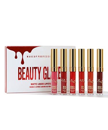 Beauty Glazed 6-Piece Matte Lip Gloss Set | Waterproof Silky Smooth Liquid Lipstick | Durable Non-Stick Moisturizing Makeup Cosmetics - Buy Online on GoSupps.com