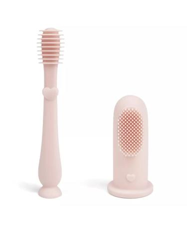 Ali+Oli Oral Care Set for Baby (Blush) Includes Dual-Sided Baby Finger Toothbrush Tongue Cleaner and Protective Case Free of BPA Phthalate Lead Cadmium and PVC Food-Grade Baby Care Products
