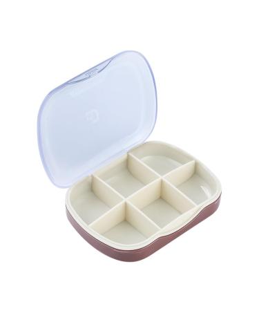 Stylish Portable Pill Box & Medication Organizer Combo: 4-Compartment and 6-Compartment Boxes (Brown)