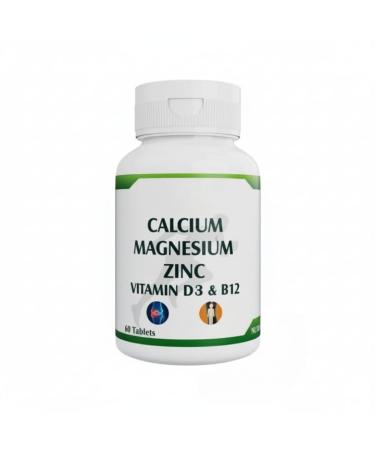 Calcium Supplement 1 000 mg with Vitamin D Magnesium Zinc & Vitamin B 12 for Men & Women/for Immunity & Joint Support - 60 Tablets