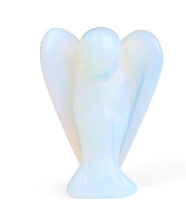 XIANNVXI 38mm Opal Crystals Angel Figurine Healing Crystals Gemstones Polished Stones Statue Reiki Guardian Angel Gifts G-opal