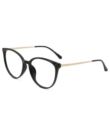 Firmoo Blue Light Blocking Glasses for Women Men Anti Glare Eyestrain Computer Gaming Glasses Anti Bluelight Blue Blocker Non Prescription Eyeglasses Black-s0172 1.0 x