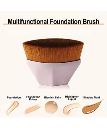 ieron 2 Pieces Foundation Brush for Liquid Makeup Petal Traceless Makeup Brush Portable Foundation Makeup Brush Beauty Tool (Pink Black) - Buy Online on GoSupps.com