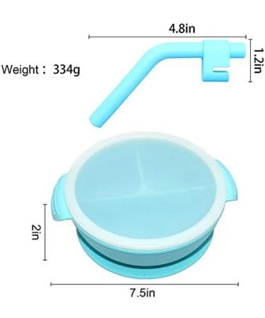 Yummy Baby Toddler Silicone Suction Divided Plate Bowl with Lid, Spoon, and Straw - Non Slip Feeding Set for Kids - BPA Free - Green - Buy Online on GoSupps.com