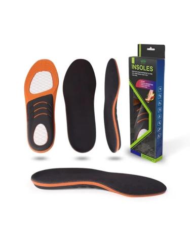 Shoe insoles for men and women Relief Shoe Insoles 1-Pair Flat Arch Support Insoles Running stability support insoles Athletic Gel Shoe Inserts Orthotic Inserts for Arch Pain to Fit Men 8-12/Women9-13