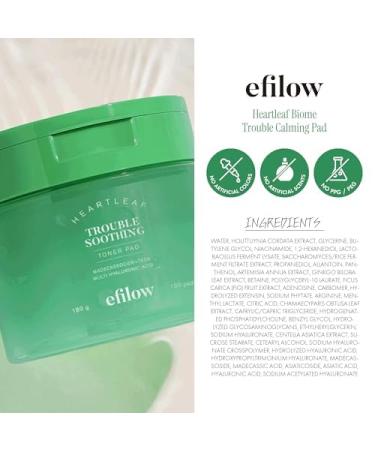 Efilow Heartleaf Trouble Soothing Toner Pads | Ultra-Slim Face Pads for Hydration and Calming Skincare 100 Count 180g - Buy Online on GoSupps.com