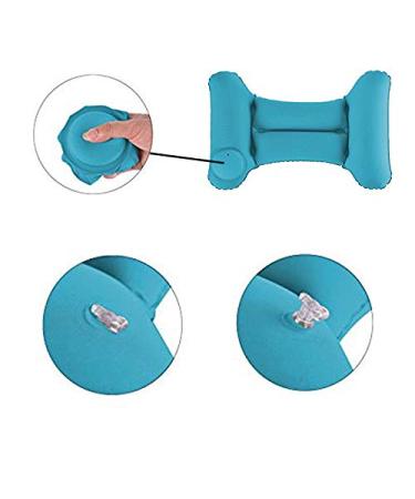 Inflatable Back Lumbar Support Pillow with Manual Pump & Soft Lining - Blue + Microfiber Cloth | Comfort & Relief for Travel - Buy Online on GoSupps.com