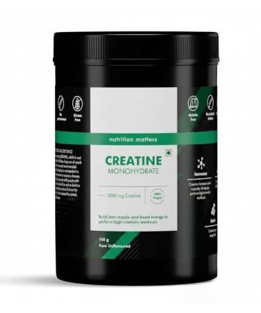 Creatine Monohydrate Performance Booster|Provides Energy Support for Workout Helps in Muscle Repair&Recovery Improveslean Muscle Mass|100% Vegan|Pack of 33 Servings|100 Grams Powder.