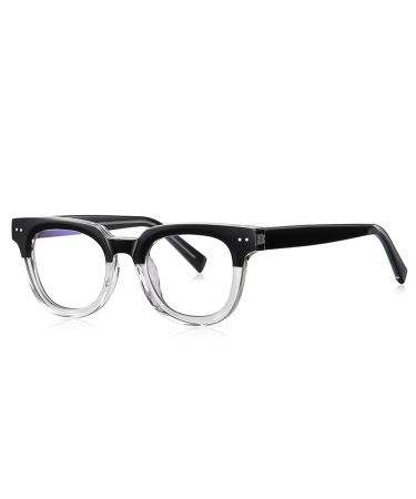 Kachawoo Aketat-Anti blue light frame frame Tr90 glasses in retro-korean style for OL Blue-Ray Blacking Leopard Black Clear Eyewears Black Clear Frame