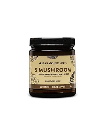 5 Mushroom Dual-Extract Concentrated Mushrooms | Source of Fungal Polysaccharides with Immunomodulating Properties | Source of Antioxidants Adaptogenic Stress support (Powder) (100 Gram)