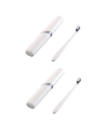 Gleavi 2 sentences travel toothbrush organizer toothbrush tube Travel toothbrush case container for toothbrushes toothbrush holder for traveling manual toothbrush white pp