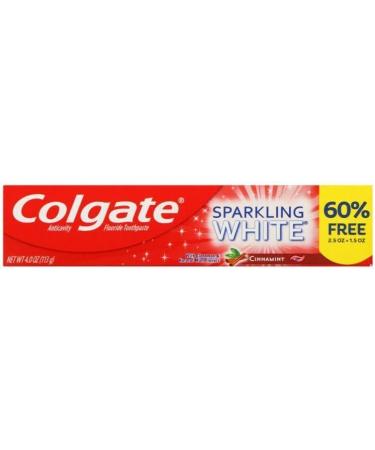 Colgate Sparkling White Cinnamint 4.0oz (2 Pack) Toothpaste - Brighten Your Smile! - Buy Online on GoSupps.com