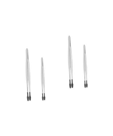 Healeeved 4 pieces Stamp Clip Brow Tool Tool for jewelry production tweezers for stamp collectors sticker tweezers Rustproof steel auxiliary clip Set martensitic stainless steel 15.20x1.00cmx2PCs such as shown