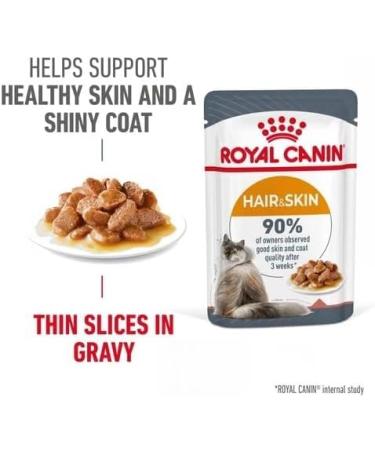 Royal Canin Hair & Skin Care Wet Cat Food in Gravy 48 x 85g - Buy Online on GoSupps.com
