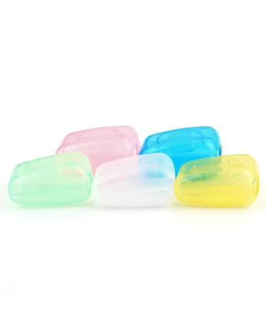 Generic Mcud 5 pieces toothbrush head case portable trip hiking camping box pipe toothbrush protector protective caps random color creative and useful plastic
