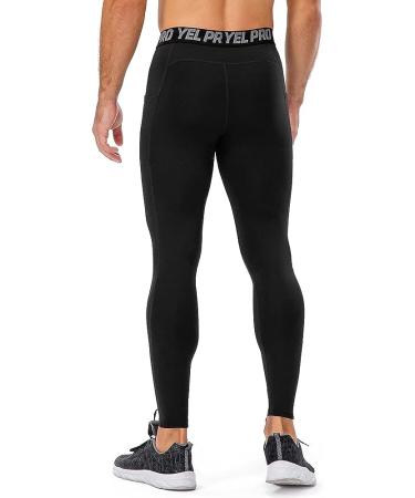 GAOQSEMG Men's Thermal Compression Pants with Pockets - Black/Dark Green - Medium - Buy Online on GoSupps.com