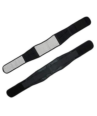 Home correction 1 piece adjustable waist Tourmaline self-heated magnetic field therapy back-waist support belt lumbar support massage bandage health support bandage (color: black black L